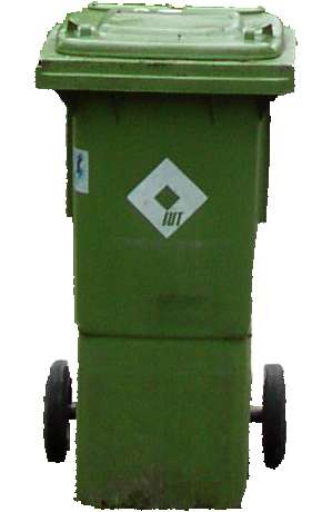 green trash can