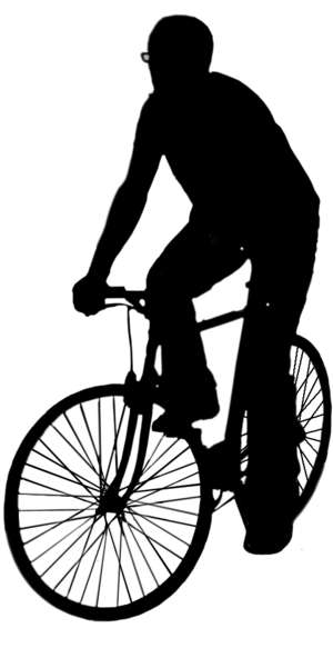 Fahrradfahrer Scherenschnitt