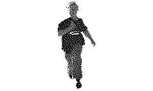 boy, running, pixelated