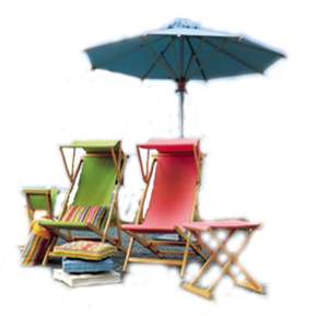 Sonnenschirm mit Sitzmöbel