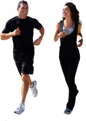 Paar, joggend, sportlich