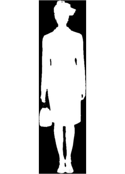 Frau in schwarz, stehend