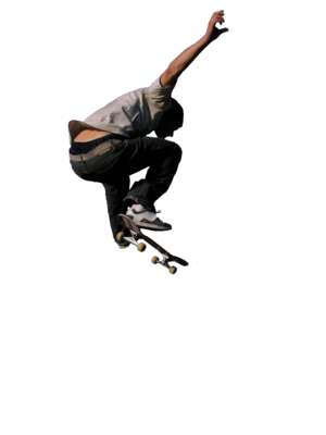 skater, jump, silhouette