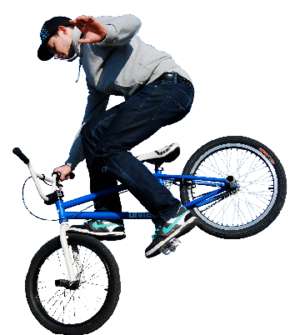 BMX cyclist doing a trick