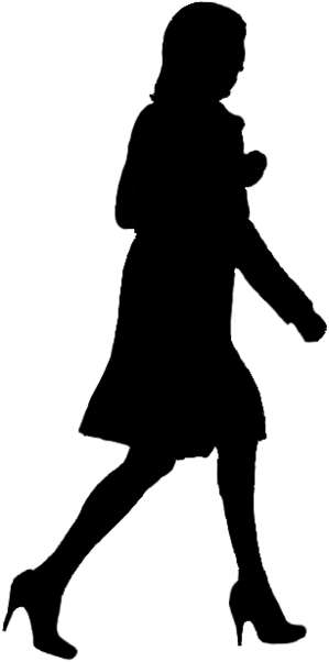 business woman, walking, silhouette