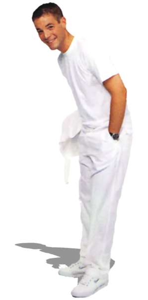 boy, standing, white clothes