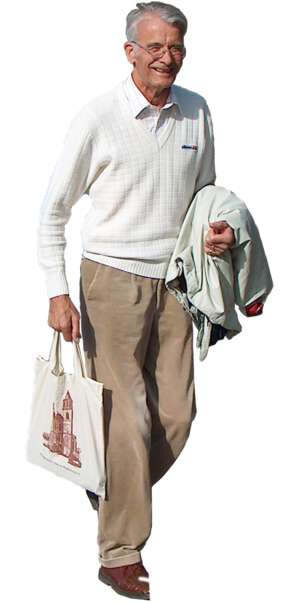 A pensioner is going shopping
