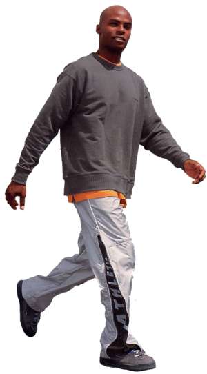 black man, sportswear, walking