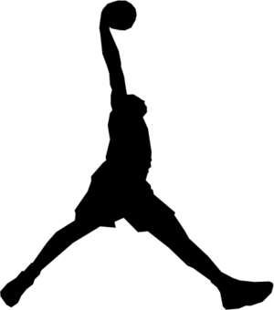 Basketball player dunking