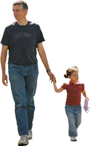 Man with little girl
