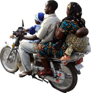 Colored Family on Motorbike