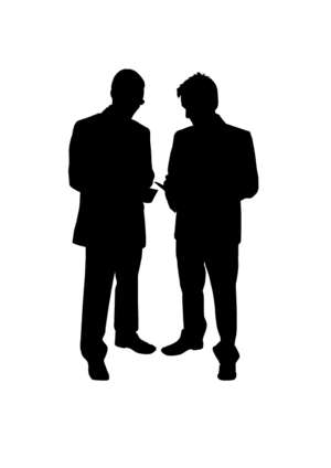 Two men as silhouette