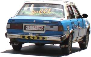 Afrikanisches Taxi (Äthiopien) mit Schatten