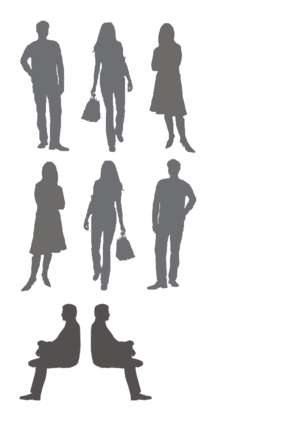 Misc humans as silhouettes