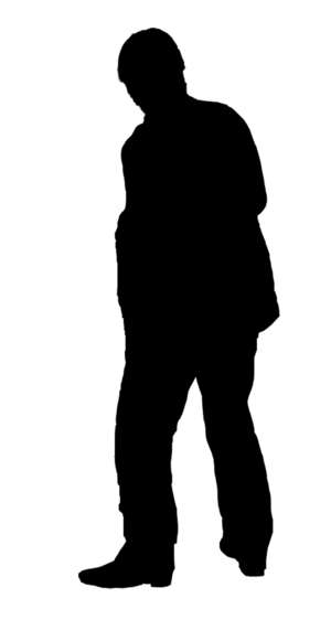 Silhouette of a man from behind