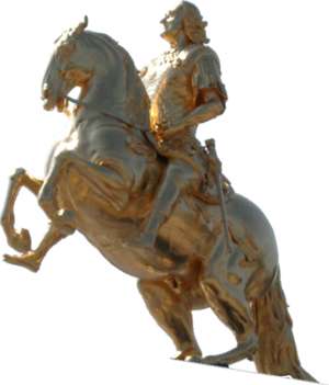 horseman statue, gold