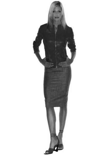 woman, standing, skirt