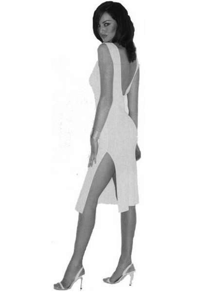 woman, standing, dress