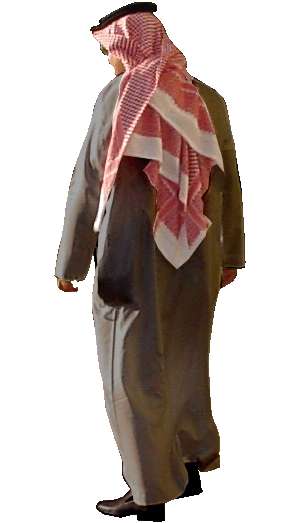 Arab, standing, dark robe