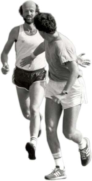 2 relay runners, handover