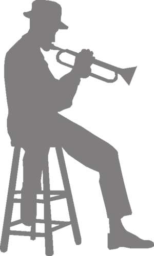 Musiker, Trompete, Scherenschnitt
