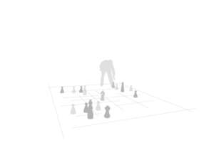 Schachspieler, großes Spielbrett