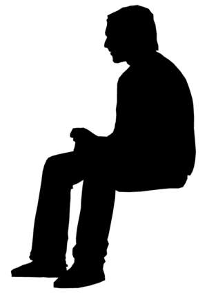 man, sitting, silhouette