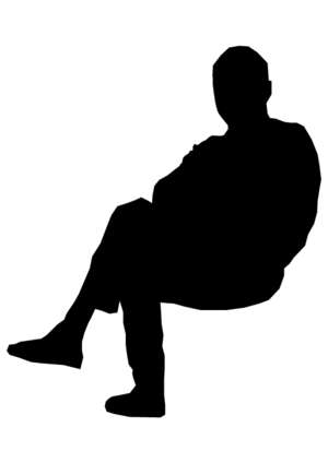 man, sitting, silhouette