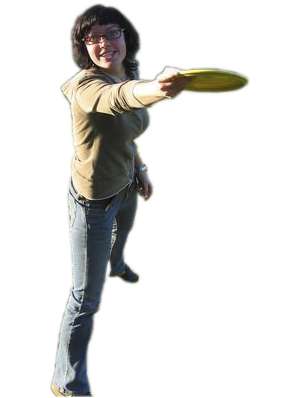 woman, throwing frisbee
