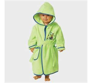 toddler with dressing gown, standing