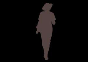 woman, walking, silhouette