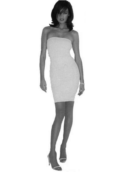 woman, white dress, standing