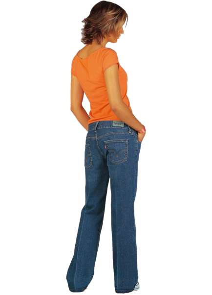 woman, standing, orange