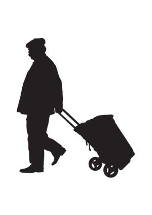 old man, walking, silhouette
