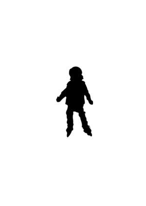 girl on rollerblades, silhouette