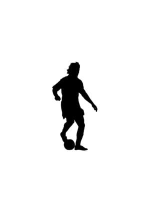 soccer player, playing, silhouette