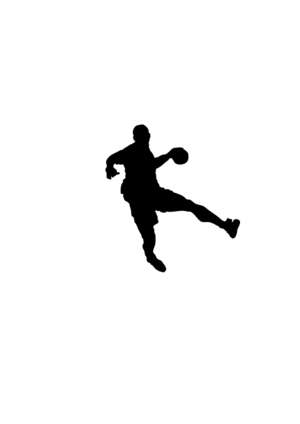 handball player, shooting, silhouette