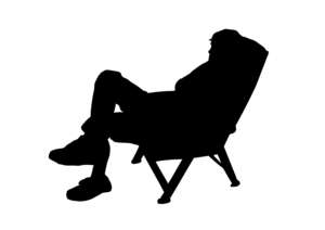 man, canvas chair, silhouette