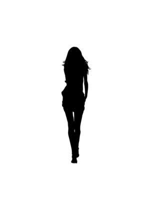 woman, walking, silhouette