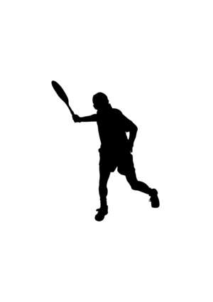 man, tennis, silhouette