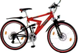 Fahrrad, modern, rot