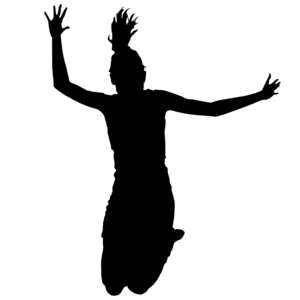 woman, jumping, silhouette