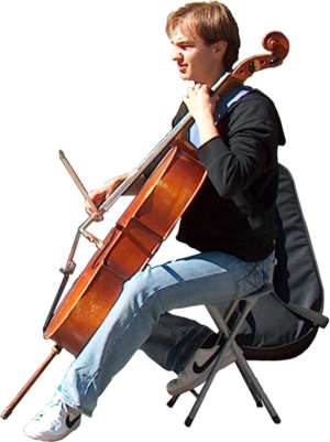 Straßenmusiker, Cello