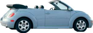 car, VW Beetle convertible, light blue