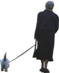 Staffageobjekte: alte Dame mit Hund