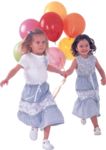 Staffageobjekte: Kinder mit Luftballons