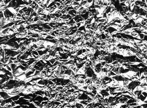 crinkled aluminum foil