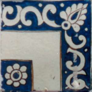 Mexican dark blue corner tile